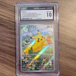Pokemon Pikachu 218/SV-P Scarlet & Violet Promo Holo CGC 10 Summer Campaign - Image 1
