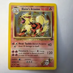 Blaine's Arcanine Holo Rare Card Pokemon Gym Challenge 1/132 NM Pokemon TCG - Image 1