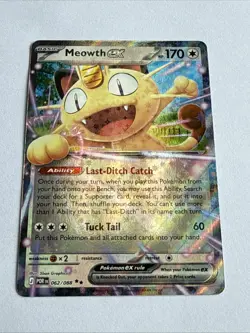 Pokemon TCG Meowth ex Full Art Holo 062/088 170 HP English Basic - Image 1