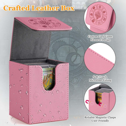 Card Deck Box, 110+ Storage MTG Deck Box with 50 Pcs Card Sleeve, Collectible Tr - Image 3
