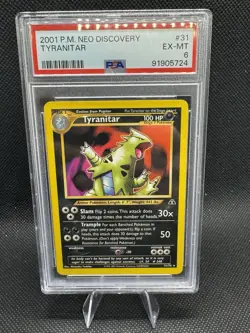 🔥 2001 Pokemon Neo Discovery Tyranitar #31 PSA 6 POP 56 🔥 - Image 1