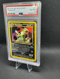 🔥 2001 Pokemon Neo Discovery Tyranitar #31 PSA 6 POP 56 🔥 - Image 2