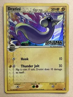 Pokemon Card - Dratini - Stamped Reverse Holo (65/113) ex Delta Species *HP/DMG* - Image 1