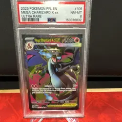 PSA 8 Pokemon TCG Mega Charizard X ex Ultra Rare Me02 Phantasmal Flames 109/094 - Image 1