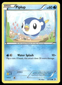Piplup 33/113 Common Legendary Treasures Pokemon Damaged - Image 1