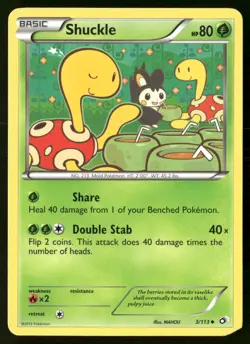 Shuckle 3/113 Uncommon Legendary Treasures Pokemon Damaged - Image 1