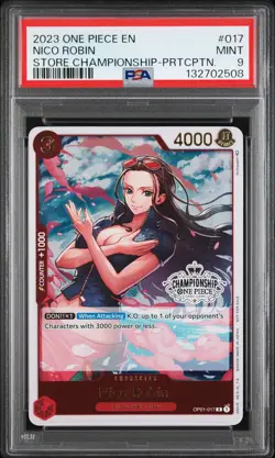 2023 ONE PIECE PROMOS STORE CHAMP-PARTICIPATION #017 NICO ROBIN PSA 9 - Image 1