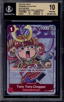 2023 One Piece Premium Card Collection-25th Tony Tony Chopper #6 BGS 10 PRISTINE - Image 1