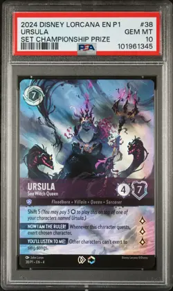 2024 DISNEY LORCANA EN P1-PROMO #38 URSULA - SEA WITCH QUEEN PSA 10 - Image 1