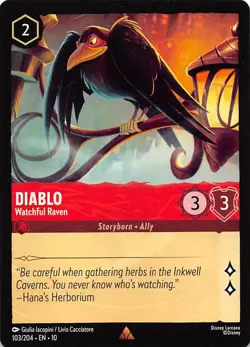 Diablo Watchful Raven 103/204 Whispers in the Well Disney Lorcana - Image 1