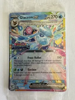 Glaceon ex 026/131 Prismatic Evolutions Stamped Promo Pokemon Card SEALED - Image 1
