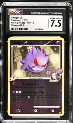 CGC 7.5 NEAR MINT+ Gengar Gl 40/111 Reverse Holo Rising Rivals Pokemon Card - Image 1