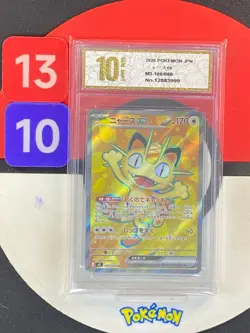Pokemon Meowth ex SR M3 100/080 Japanese Card Munikis Nihil Zero MEGA Grade10 - Image 1