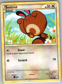 Sentret 80/123 Non Holo HeartGold SoulSilver - Pokemon Card - NM - Image 1