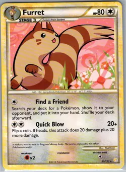 Furret 21/123 Non Holo HeartGold SoulSilver - Pokemon Card - NM - Image 1