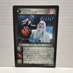 Decipher Saruman, Servant of the Eye Minion Wizard TCG Card 0P11 - Image 1