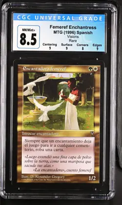 FEMEREF ENCHANTRESS *Spanish* Visions Rare Reserved List CGC 8.5 MTG [NOS] - Image 1