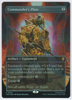 Commander's Plate 0135 Promo Borderless Foil TMNT Magic: The Gathering Promo NM - Image 1