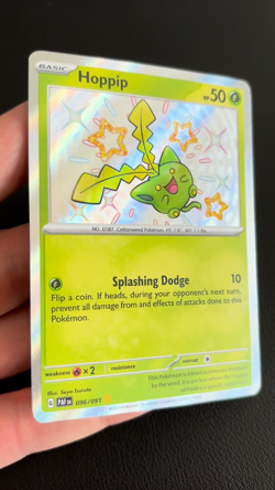 Hoppip 096/091 Paldean Fates Shiny Rare Pokemon TCG - NM - Image 2