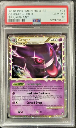 2010 POKEMON HEARTGOLD & SOULSILVER TRIUMPHANT #94 GENGAR-HOLO PSA 10 - Image 1
