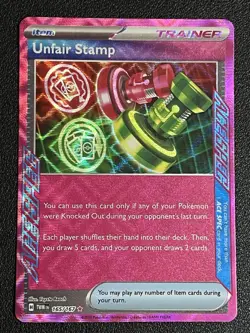 Unfair Stamp 165/167 ACE SPEC Rare Twilight Masquerade Pokemon Holo - Image 1