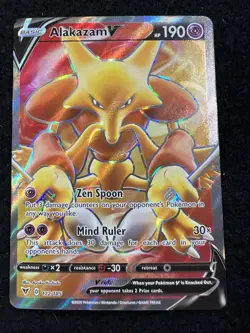 Pokemon Alakazam V Full Art 172/185 from Vivid Voltage in LP+/NM- condition! - Image 1