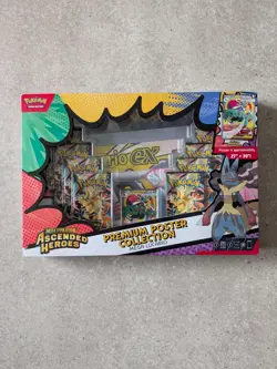 New & Sealed Pokemon TCG Ascended Heroes Premium Poster Collection Mega Lucario - Image 1