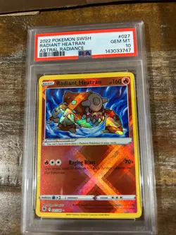 POKEMON 2022 Astral Radiance RADIANT HEATRAN #027 PSA 10 Gem Mint RARE 2 - Image 1