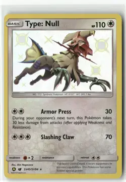 Type: Null SV45 Hidden Fates Shiny Vault Pokemon Shiny Rare Near Mint - Image 1