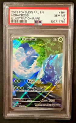 💎 Gorgeous PSA 10 POKEMON HERACROSS PALDEA EVOLVED ILLUSTRATION RARE #194 194💎 - Image 1