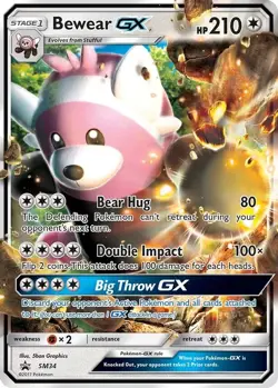 Bewear GX SM34 Black Star Promo Holo Rare Light Play Pokemon DNA GAMES - Image 1