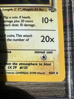 Pokemon Jolteon Jungle Holo Rare 4/64 English 1999 Stage 1 70 HP - Image 3