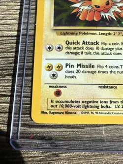 Pokemon Jolteon Jungle Holo Rare 4/64 English 1999 Stage 1 70 HP - Image 4