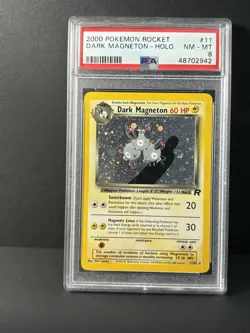 PSA 8 NM / M ~ Dark Magneton 2000 Pokemon Rocket #11 - Holo Swirl - Image 3