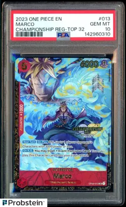 2023 One Piece EN Championship Regional Top 32 #013 Marco PSA 10 GEM MINT - Image 1