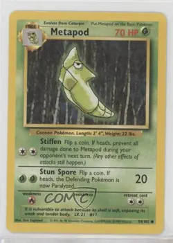 Metapod Pokemon Base Set #54 1999 - Image 1