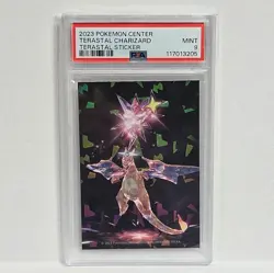 2023 Pokemon Center Terastal Charizard Terastal Sticker Holo Foil PSA 9 - Image 1