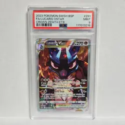 Pokemon Lucario VSTAR SWSH291 Black Star Promo Crown Zenith ETB Holo Foil PSA 9 - Image 1
