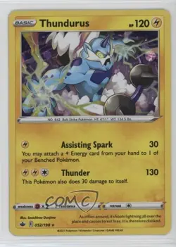 Thundurus (Blister Cosmos Holo) Holo Pokemon Sword & Shield Chilling Reign #052 - Image 1