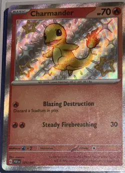 Charmander Baby Shiny Pokemon TCG 109/091 Rare Paldean Fates - Collect Poke Art - Image 1