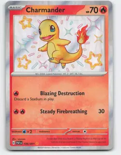 2024 Pokemon, Paldean Fates, #109/91 Charmander, Shiny Rare - Image 1