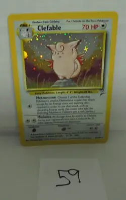 Clefable 5/130 Base Set 2 Rare Holo Pokemon Card listing # 59 - Image 1