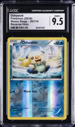 2016 POKEMON STEAM SIEGE REVERSE HOLO #30/114 OSHAWOTT CGC 9.5 - Image 1