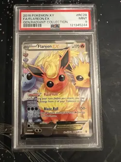 2016 POKEMON XY GENERATIONS RADIANT COLLECTION #RC28 FA/FLAREON EX GEN PSA 9 - Image 1