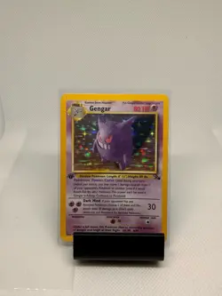Pokemon TCG Fossil 1st Edition Gengar Holo Rare 5/62 WOTC Vintage - Image 1
