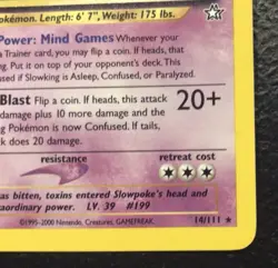 Pokemon Slowking Holo Rare with SWIRL Neo Genesis 14/111 WOTC Vintage 2000 - Image 5