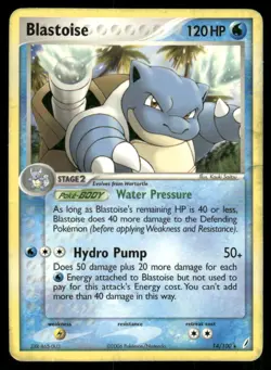 2006 Pokemon Blastoise Rare Crystal Guardians 14/100 DMG - Image 1