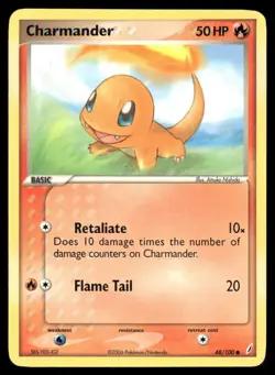 2006 Pokemon Charmander Common Crystal Guardians 48/100 DMG - Image 1