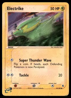 2003 Pokemon Electrike Common Ruby & Sapphire 53/109 Reverse Holo DMG - Image 1
