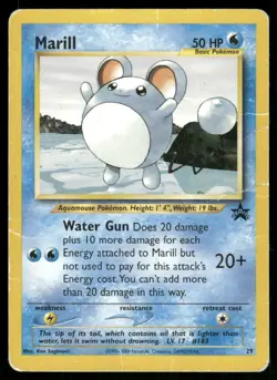 1999 Pokemon Marill Promo Wizards Black Star Promos 29 DMG - Image 1